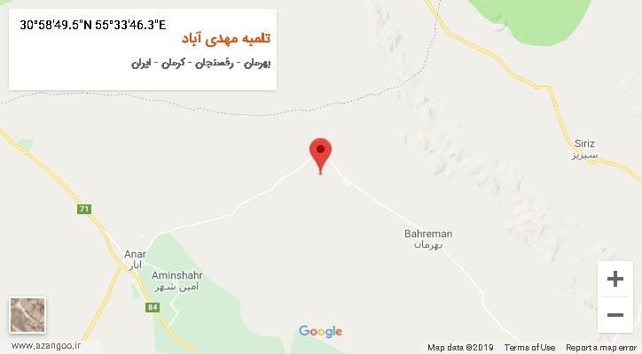 روستای تلمبه مهدی آباد بر روی نقشه