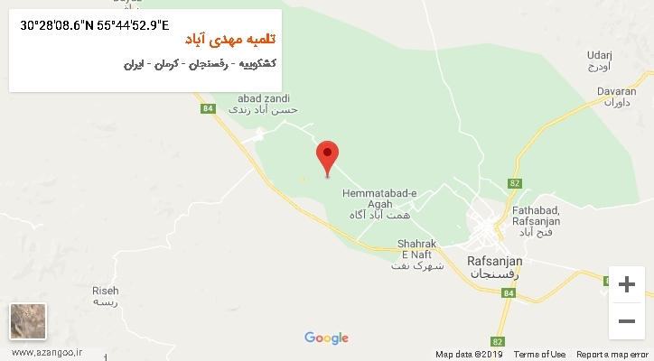 روستای تلمبه مهدی آباد بر روی نقشه