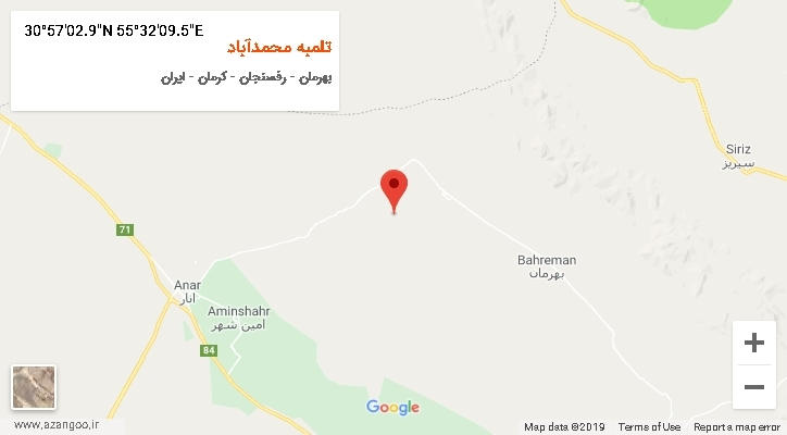 روستای تلمبه محمدآباد بر روی نقشه