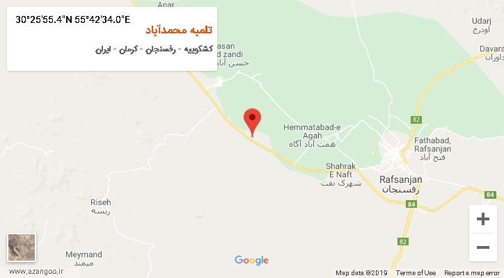 روستای تلمبه محمدآباد بر روی نقشه