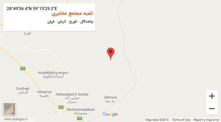 روستای تلمبه مجتمع عشایری بر روی نقشه