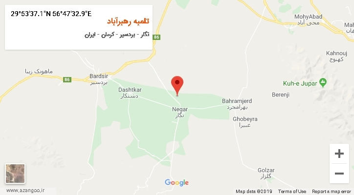 روستای تلمبه رهبرآباد بر روی نقشه
