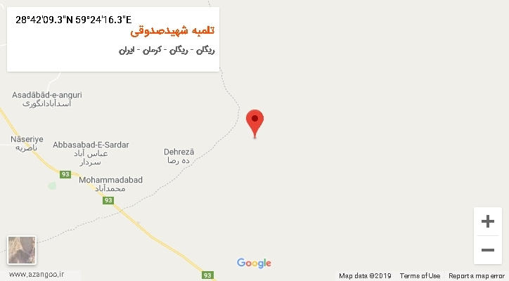 روستای تلمبه شهیدصدوقی بر روی نقشه