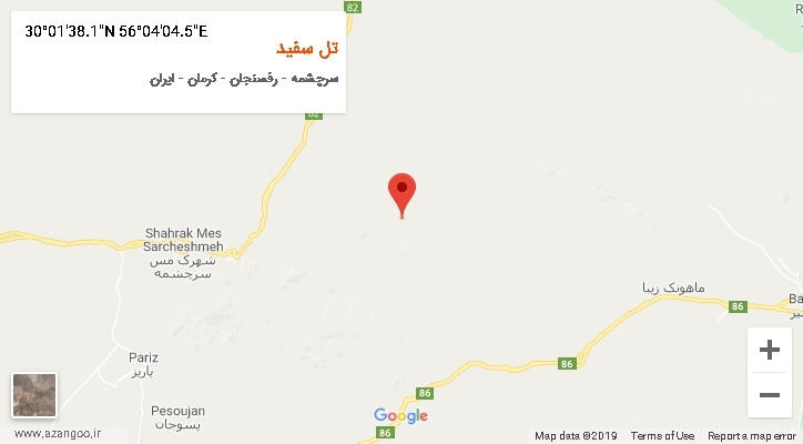 روستای تل سفید بر روی نقشه