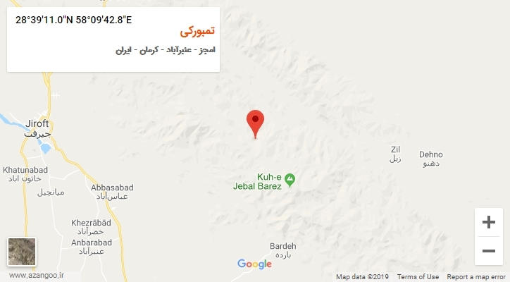 روستای تمبورکی بر روی نقشه