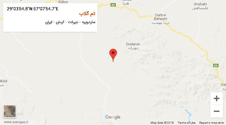 روستای تم گلاب بر روی نقشه
