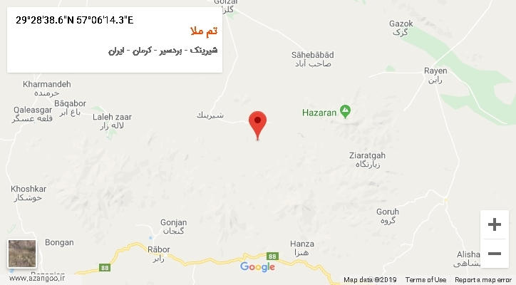 روستای تم ملا بر روی نقشه