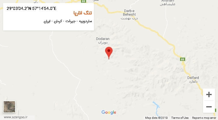 روستای تنگ انارپا بر روی نقشه