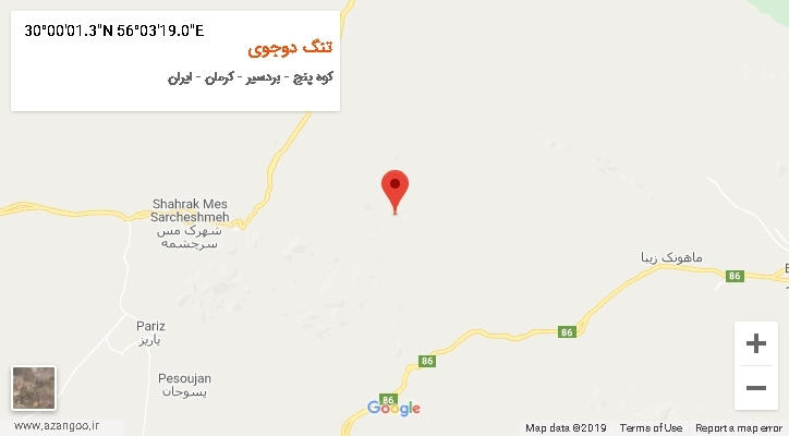 روستای تنگ دوجوی بر روی نقشه