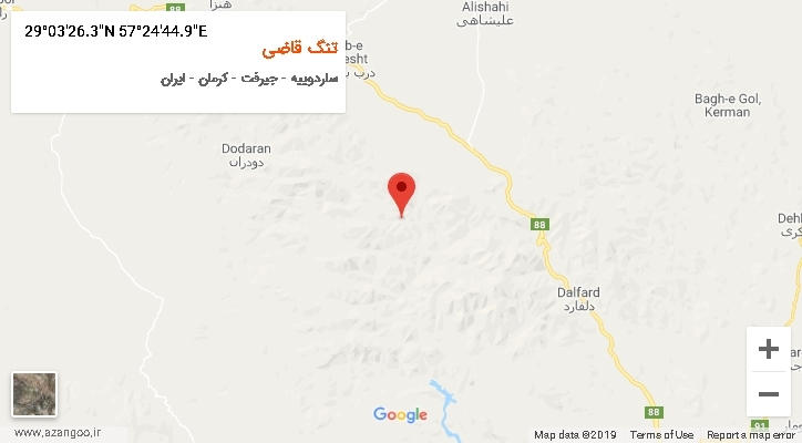 روستای تنگ قاضی بر روی نقشه