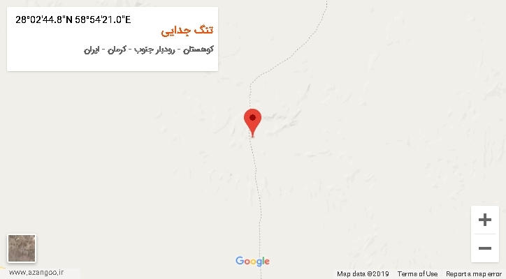 روستای تنگ جدایی بر روی نقشه
