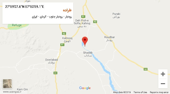 روستای طراده بر روی نقشه