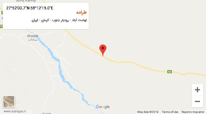 روستای طراده بر روی نقشه