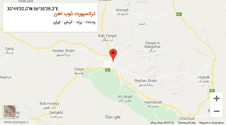 روستای ترانسپورت ذوب اهن بر روی نقشه