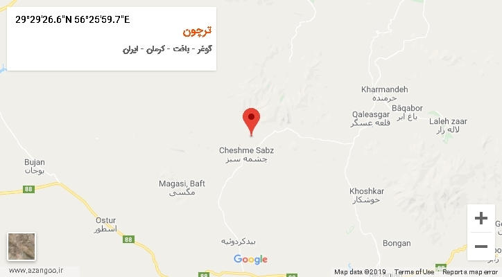 روستای ترچون بر روی نقشه