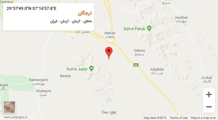 روستای ترجگان بر روی نقشه
