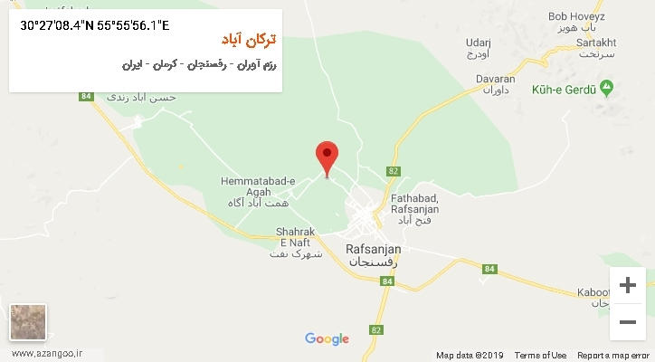 روستای ترکان آباد بر روی نقشه