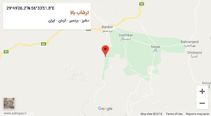 روستای ترشآب بالا بر روی نقشه