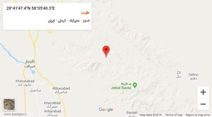 روستای طت بر روی نقشه