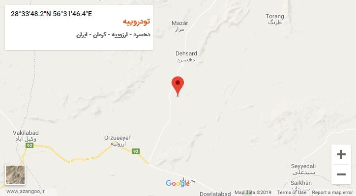 روستای تودروییه بر روی نقشه
