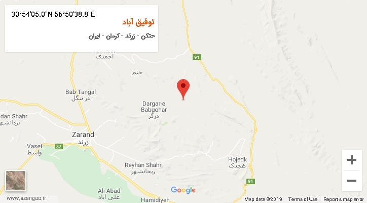 روستای توفیق آباد بر روی نقشه