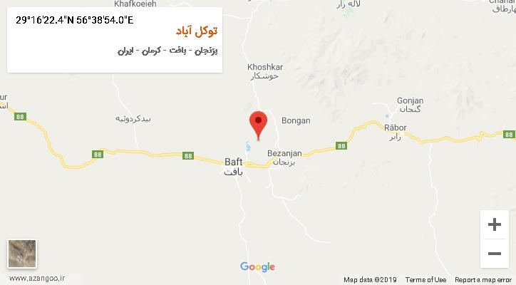 روستای توکل آباد بر روی نقشه