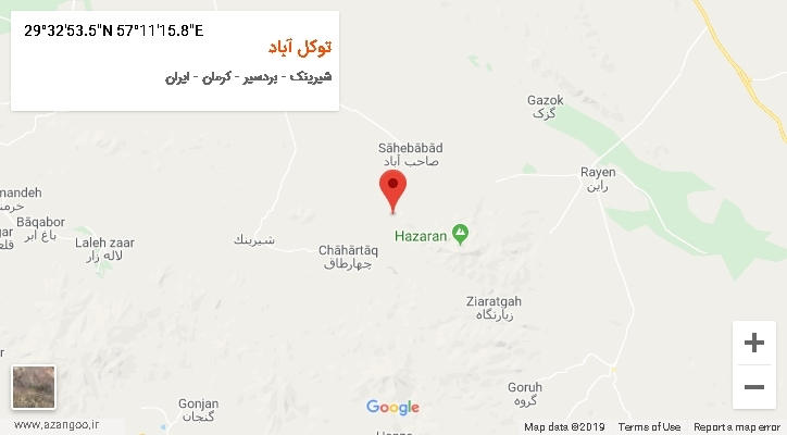 روستای توکل آباد بر روی نقشه