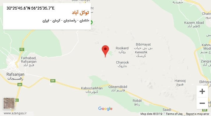 روستای توکل آباد بر روی نقشه