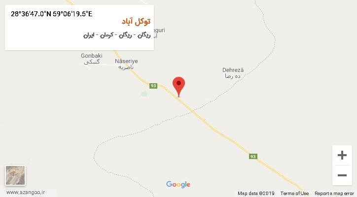روستای توکل آباد بر روی نقشه