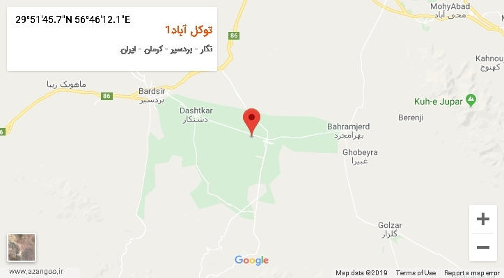 روستای توکل آباد1 بر روی نقشه