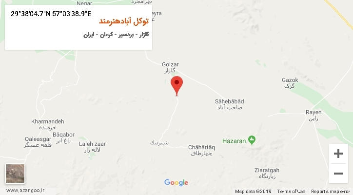 روستای توکل آبادهنرمند بر روی نقشه
