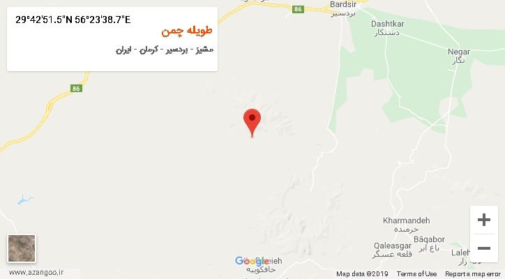 روستای طویله چمن بر روی نقشه