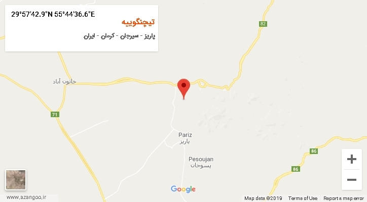 روستای تیچنگوییه بر روی نقشه