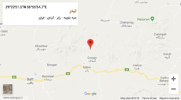 روستای تیدر بر روی نقشه