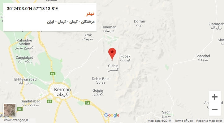روستای تیدر بر روی نقشه