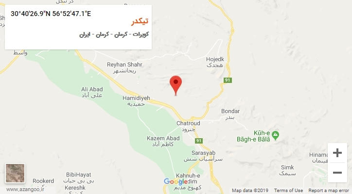 روستای تیکدر بر روی نقشه
