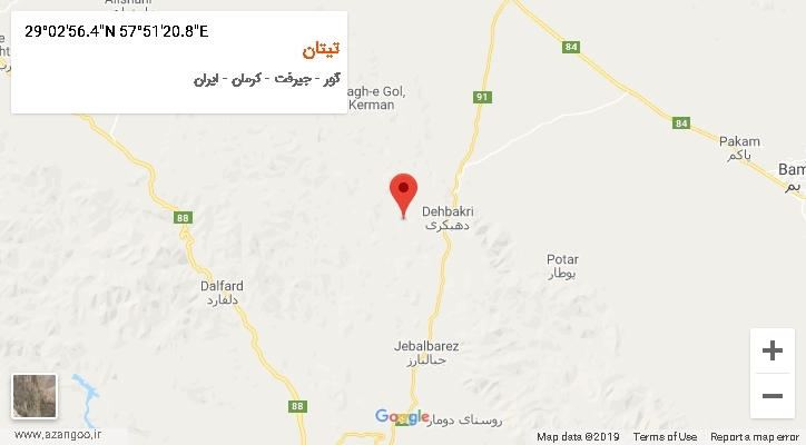 روستای تیتان بر روی نقشه