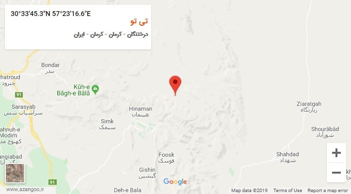 روستای تی تو بر روی نقشه