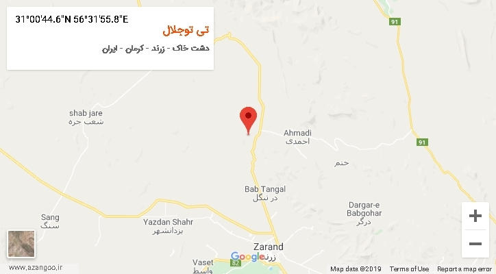 روستای تی توجلال بر روی نقشه