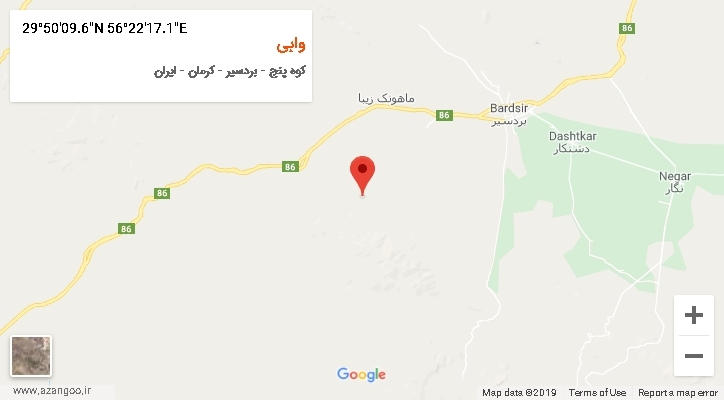 روستای وابی بر روی نقشه