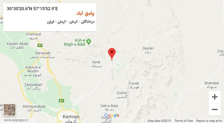 روستای وامق آباد بر روی نقشه