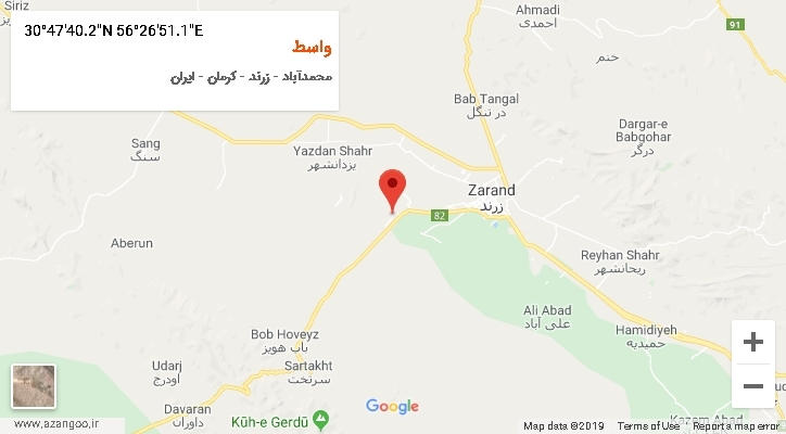 روستای واسط بر روی نقشه