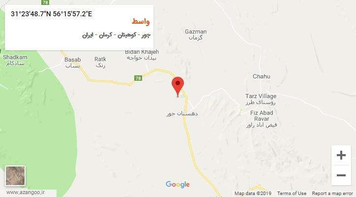 روستای واسط بر روی نقشه