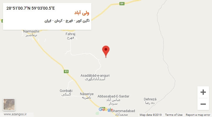 روستای ولی آباد بر روی نقشه