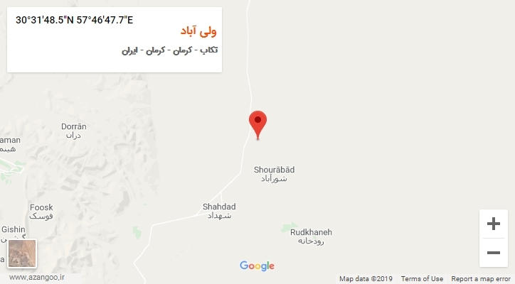 روستای ولی آباد بر روی نقشه