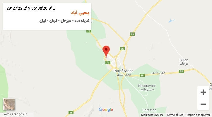 روستای یحیی آباد بر روی نقشه