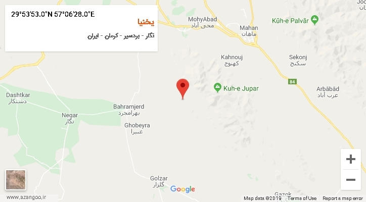 روستای یخنیا بر روی نقشه