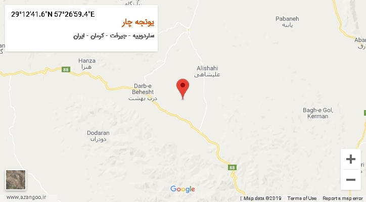 روستای یونجه چار بر روی نقشه