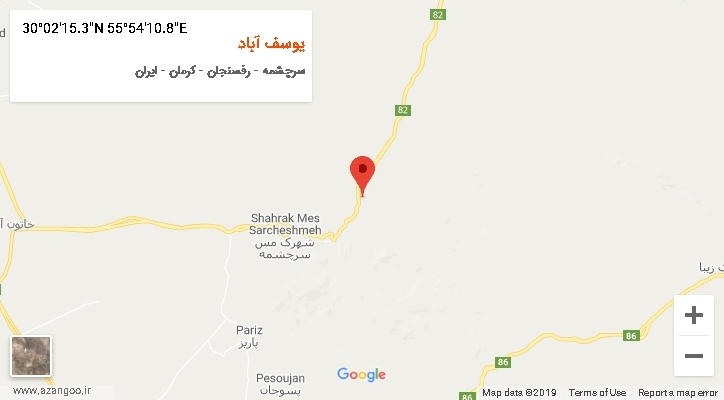 روستای یوسف آباد بر روی نقشه