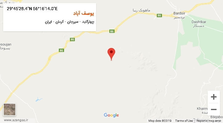 روستای یوسف آباد بر روی نقشه